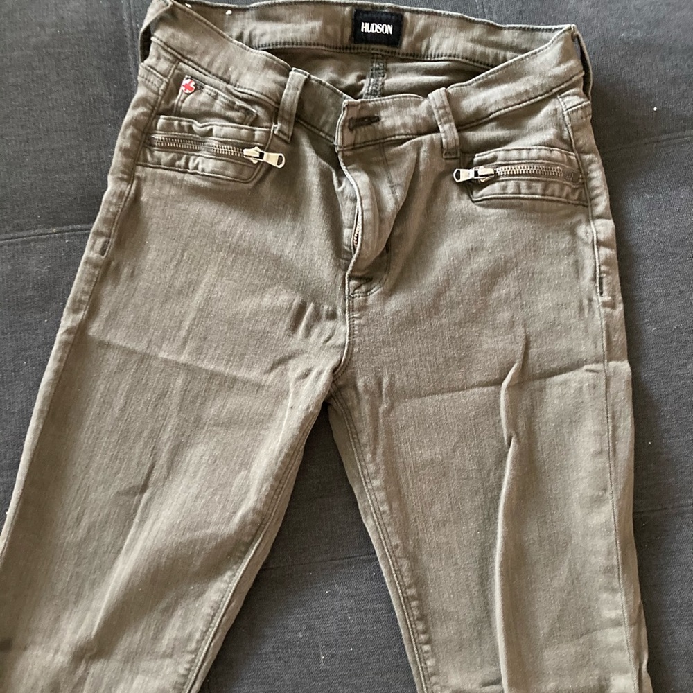 Hudson Army Green Skinny Jeans